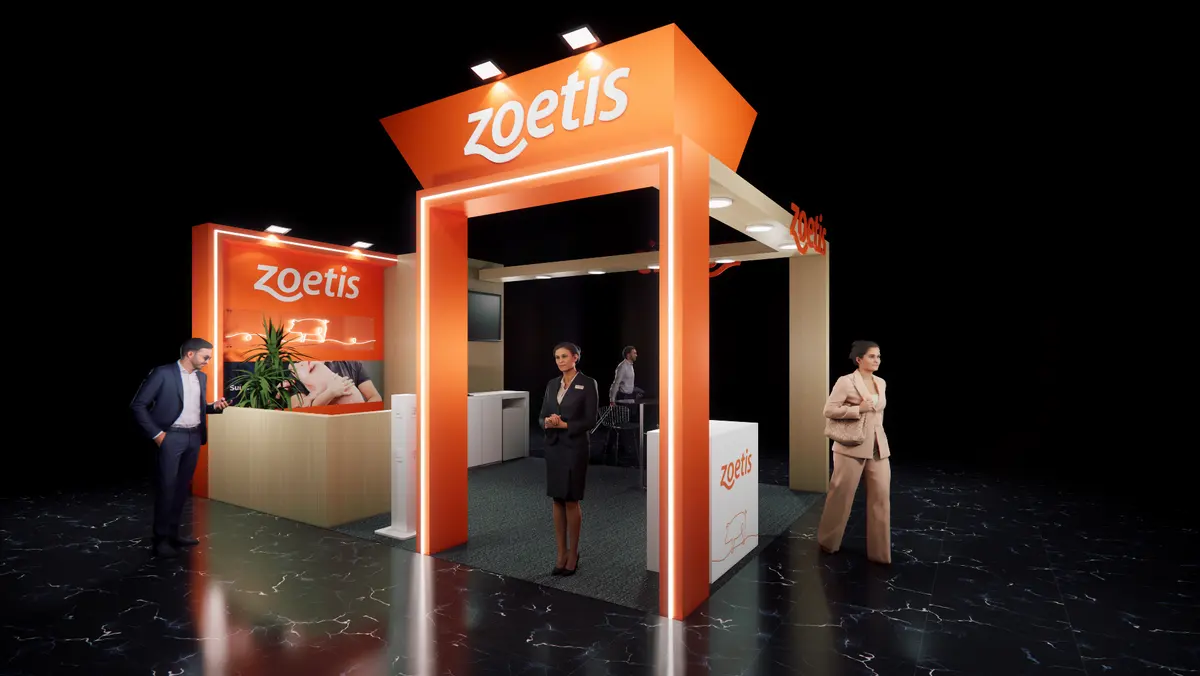 Projeto 3D do stand Zoetis